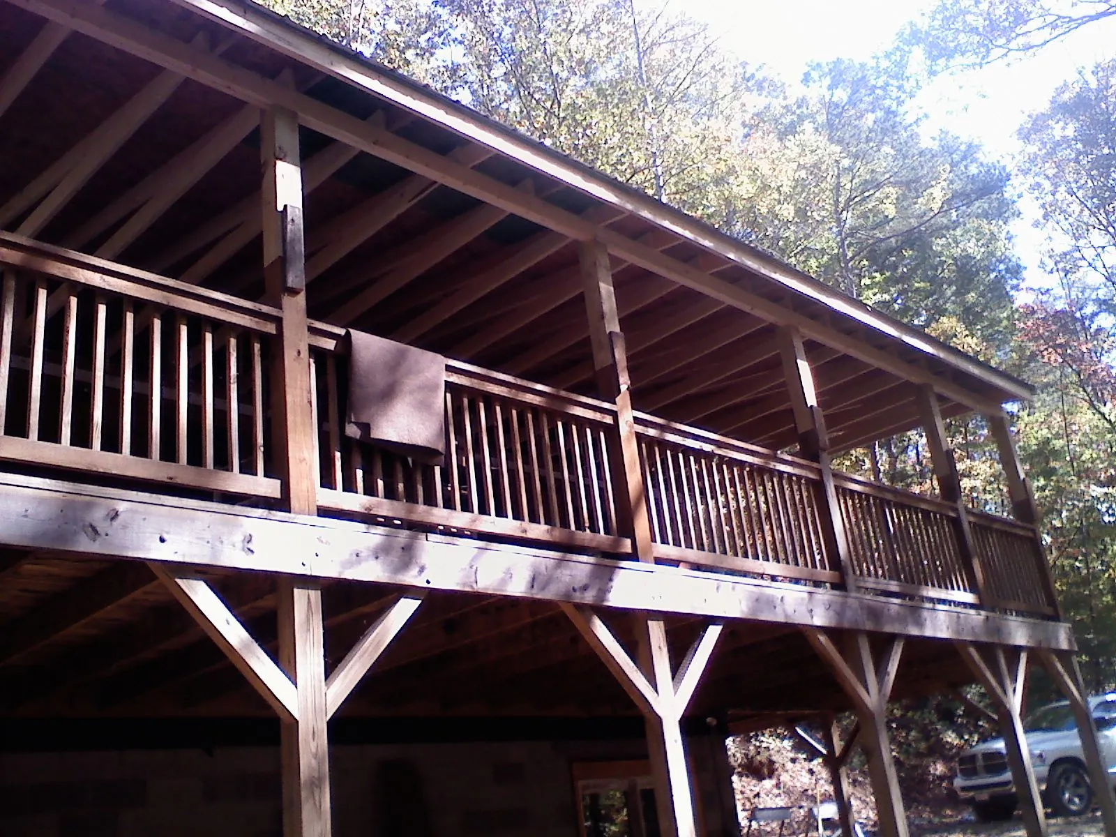 Timber framing under a new elevated porch and deck — Roof Leak Repair in Lake Mary by Roofing Brothers